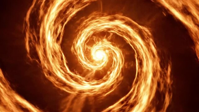 An abstract, fiery vortex with a bright central point. Spiraling, glowing energy in shades of orange
