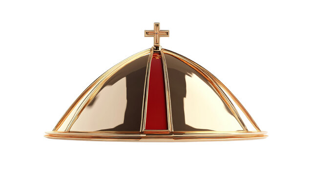 A Luxurious Papal Tiara Depicting the Holy Cross Symbolism on a black background