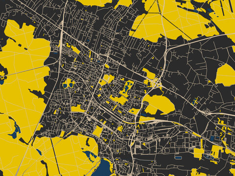 Tychy, Poland &ndash; minimalist flat city map