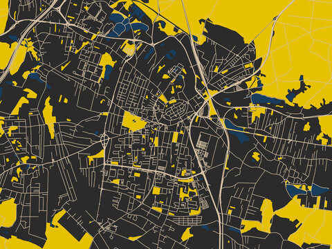 Zory, Poland &ndash; minimalist flat city map