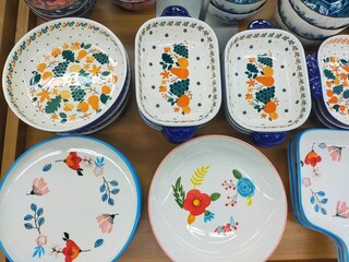colorful ceramic plates