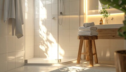 Sunny bathroom interior design