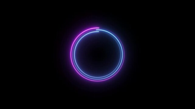 Glowing blue circle frame background animation.