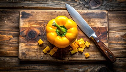 Yellow bell pepper preparation