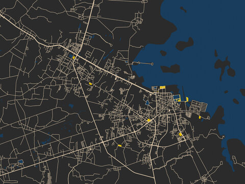 Modern flat map of Sakon Nakhon, Thailand