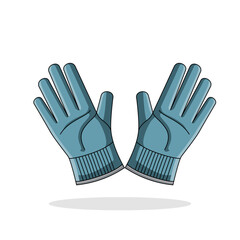 Blue leather gloves
