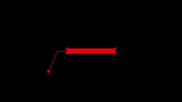 Red Callout Box with Line and Circle on Black Background text label