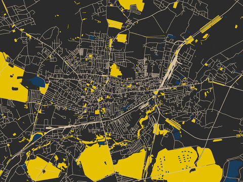Graphic city map artwork of Drohobych, Ukraine