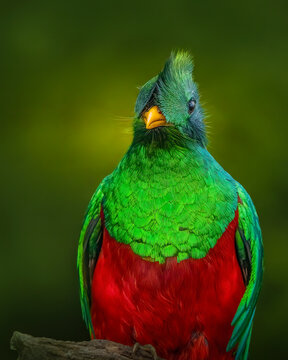 Colorful bird perched on branch