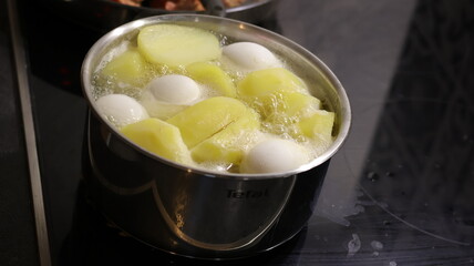 Boiling Potatoes and Eggs on the Stovetop