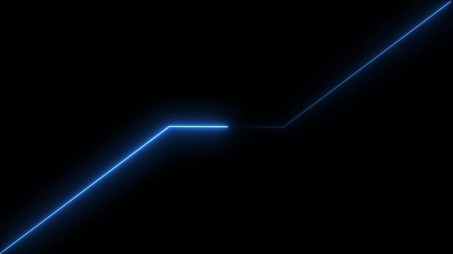 Blue Neon Line Graph Ascending on Black Background chart
