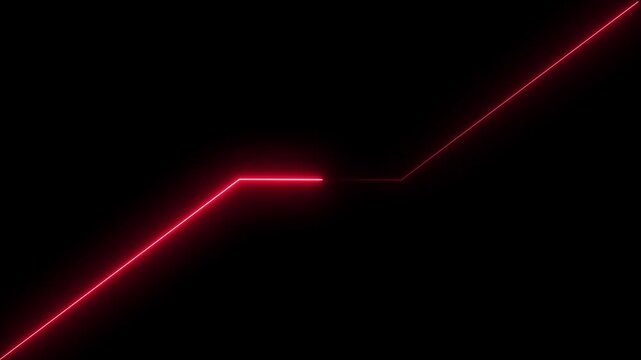 Red Neon Line Graph Ascending on Black Background chart