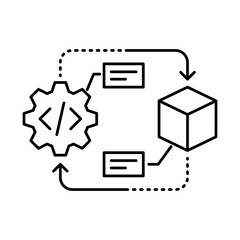 Continuous Delivery Icon, Deployment Pipeline - Code Delivery, Automated Release, DevOps Process, Software Development, Editable Stroke.