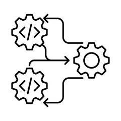 Continuous Integration Icon, CI/CD Pipeline - Code Integration, Automation Tools, DevOps Process, Software Development, Editable Stroke.