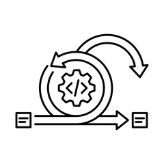 Agile Icon, Spiral - Agile Methodology, Iterative Development, Software Delivery, Continuous Improvement, DevOps, Editable Stroke.