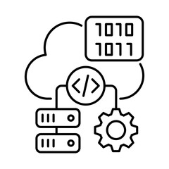 Infrastructure as Code Icon, Code - Server Configuration, Cloud Infrastructure, Automation Tools, DevOps, Editable Stroke.