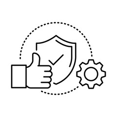 Reliability Icon, Shield - System Reliability, Secure Operations, Risk Management, Quality Assurance, DevOps, Editable Stroke.