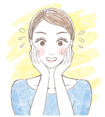 Illustration of a Surprised Woman