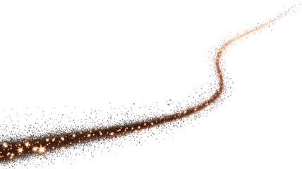 Obraz premium Firework rising trail element — a curved line with small sparkling particles