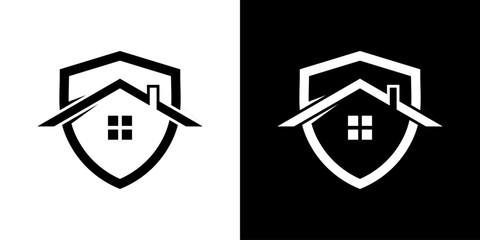 shield and home simple logo