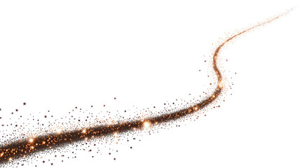 Firework rising trail element &mdash; a curved line with small sparkling particles