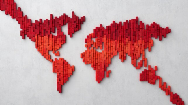 Global economic slowdown forecast chart illustrating declining macroeconomic indicators across multiple regions. - Powered by Adobe