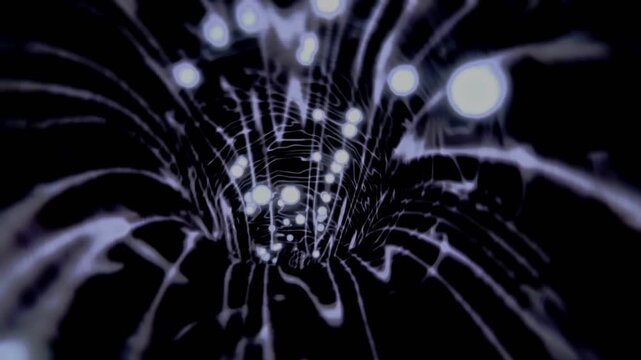 White Cyber Wire Tunnel HD &ndash; High-Contrast Geometric Hard Techno VJ Loop (Seamless)