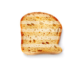 Toast bread slice with grill marks isolated on white