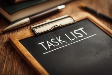 Strategic planning and effective daily task management visualized on a chalkboard clipboard for optimal business productivity