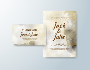 Wedding invitation with abstract watercolor background