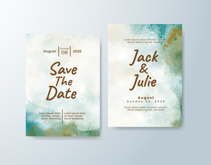 Wedding invitation with abstract watercolor background