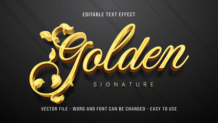 Luxury Golden 3d style editable text effect, expensive text effect mockup