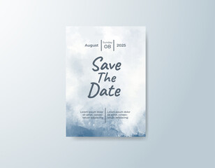 Wedding invitation with abstract watercolor background