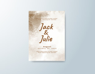Wedding invitation with abstract watercolor background