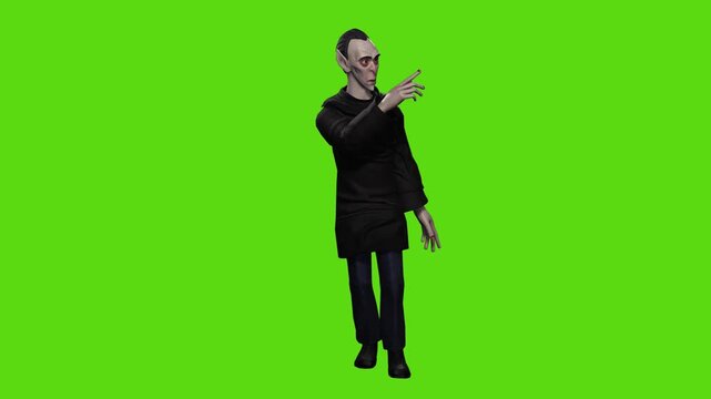 Zombie walking and pointing something