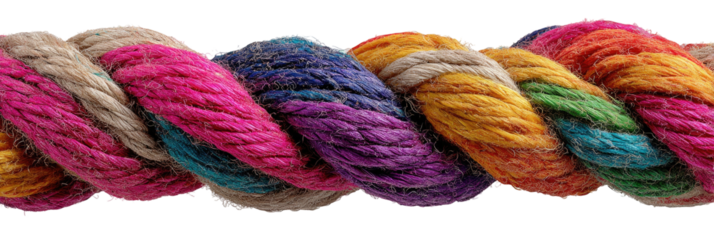 Braided, vibrant, textured rope against a black background