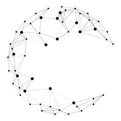 Abstract Crescent Network Structure  Technology and Connection Concept