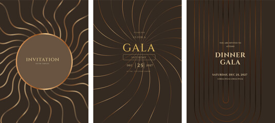 Luxury Gala Invitation Templates for Dec 25, 2027 Elegant Art Deco Design