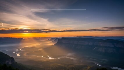 sunset over the river