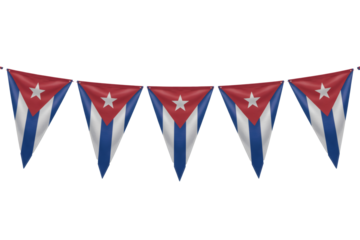 Celebrate Cuban pride with festive bunting flags, perfect for parties or national holidays, showcasing vibrant culture and spirit