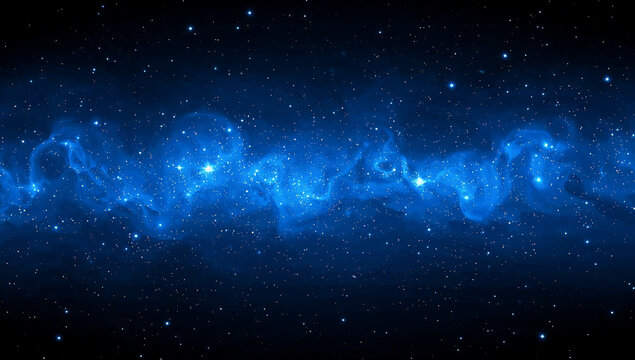 Dreamy glowing blue nebula with swirling light effects
