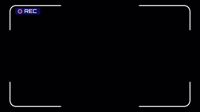Camcorder Viewfinder REC Template Overlay Animation. Digital Video Recording Camera Screen Frame Template Background Loop 4k video animation seamless loop