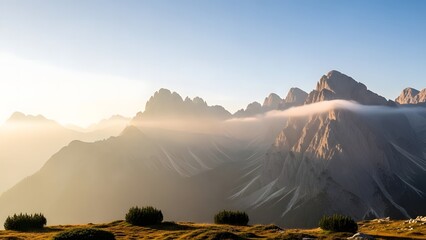 misty morning in the mountains