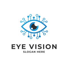 eye vision digital tech logo design concept idea