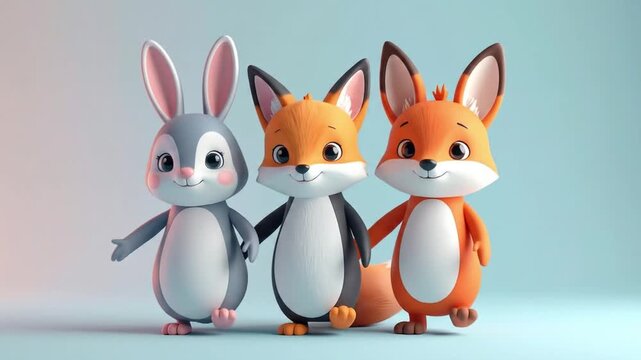 Cartoon animals friendship