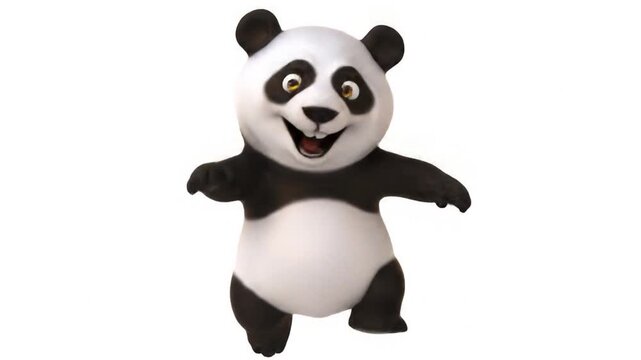 Cartoon panda walking