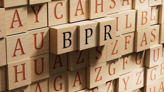 BPR - Business process reengineering - acronym on wooden blocks. BPR , acronym on wooden blocks.Business Concept.3D rendering.