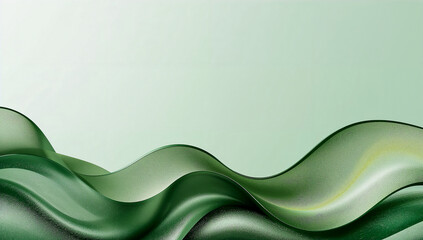 Elegant green and yellow flowing silk like waves