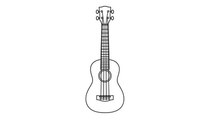 Naklejka premium Simple line drawing of a ukulele on white background