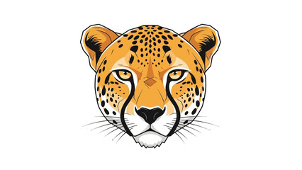 Vector illustration of a cheetah head with detailed features